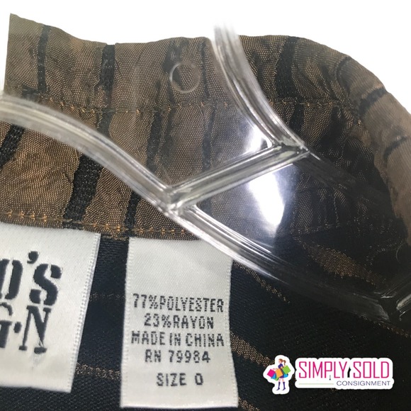 Chico's Design Women's Jacket 3/4 Sleeve Brown Button-Up Collared Lightweight 0 - Picture 6 of 6